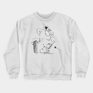 Cricket Player Illustration Crewneck Sweatshirt